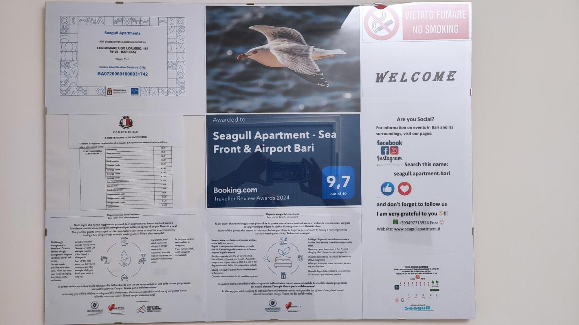 Seagull Apartments - Front And Sea View & Airport Bari Exteriör bild